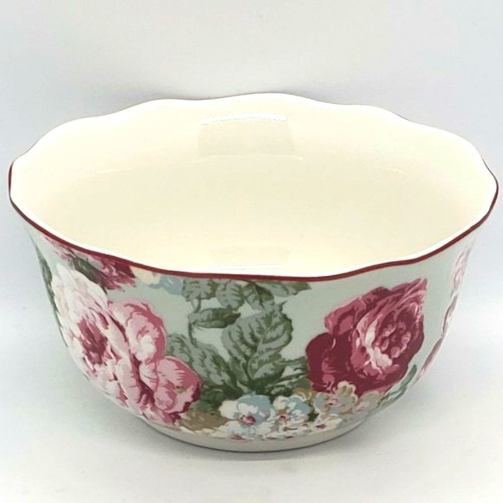 222 Fifth PTS English Rose Ruffle Edge China Cereal Bowl